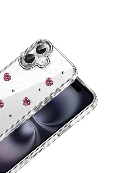 Mey İthalat®   iPhone 16 Plus Fiyonk Desenli Kapak - Desen 3