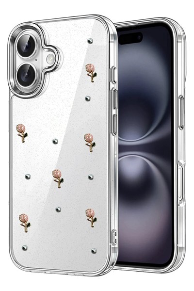 Mey İthalat®   iPhone 16 Plus Fiyonk Desenli Kapak - Desen 6