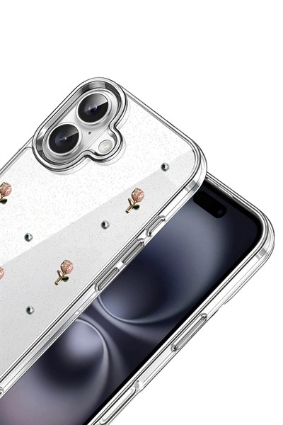 Mey İthalat®   iPhone 16 Plus Fiyonk Desenli Kapak - Desen 6
