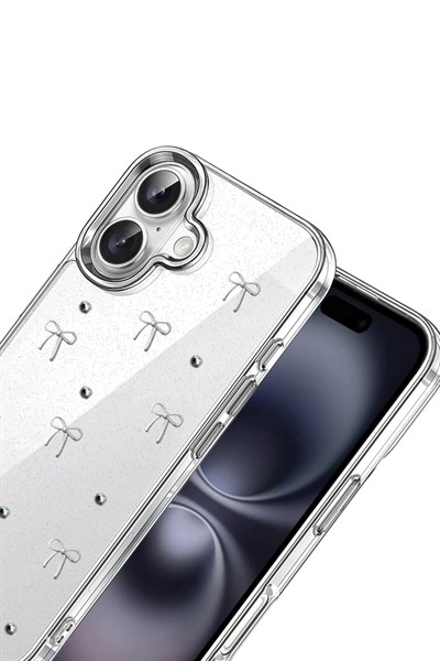 Mey İthalat®   iPhone 16 Plus Fiyonk Desenli Kapak - Desen 5