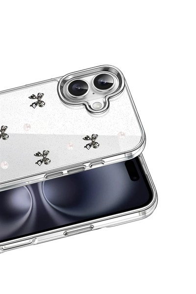 Mey İthalat®   iPhone 16 Plus Fiyonk Desenli Kapak - Desen 8