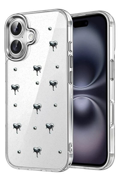 Mey İthalat®   iPhone 16 Plus Fiyonk Desenli Kapak - Desen 1