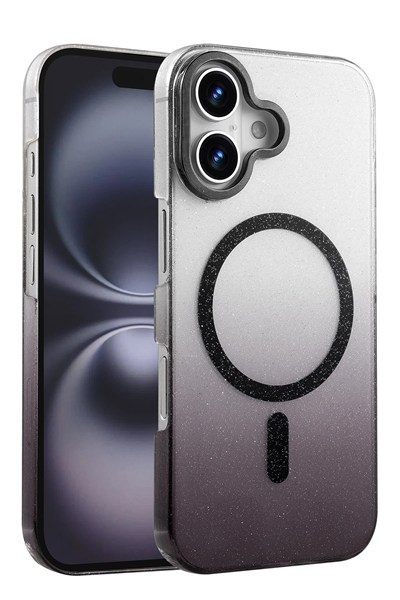 Mey İthalat®   iPhone 16 Plus Glossy Magsafe Kapak - Siyah
