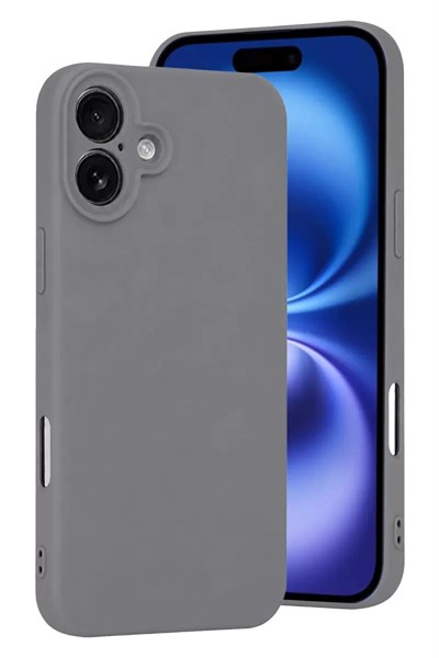 Mey İthalat®   iPhone 16 Plus Kılıf First Silikon - Gri