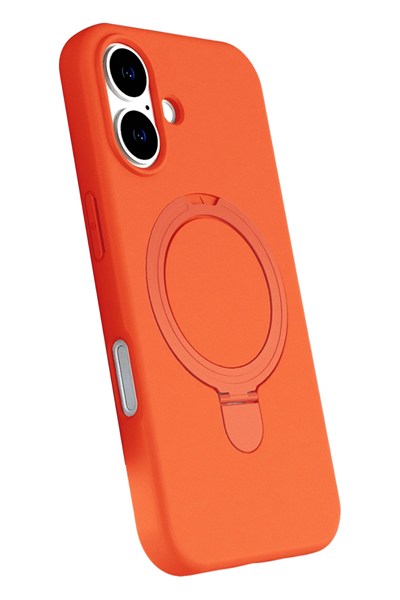 Mey İthalat®   iPhone 16 Plus Regal Magsafe Standlı Kapak - Turuncu