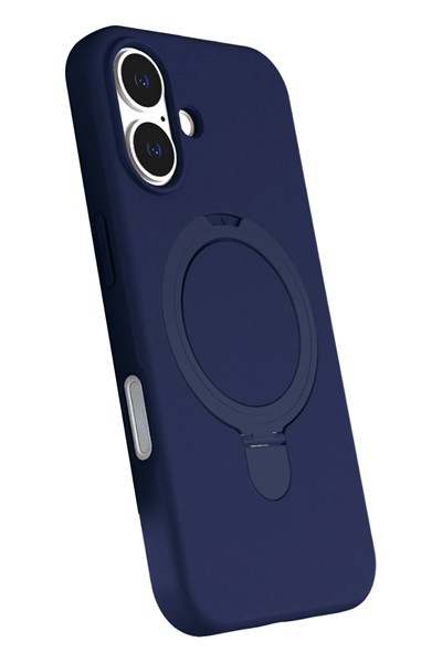 Mey İthalat®   iPhone 16 Plus Regal Magsafe Standlı Kapak - Lacivert