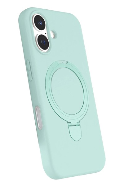 Mey İthalat®   iPhone 16 Plus Regal Magsafe Standlı Kapak - Su Yeşili
