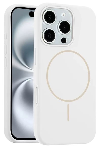 Mey İthalat®   iPhone 16 Pro Kılıf Jully Magsafe Kapak - Beyaz