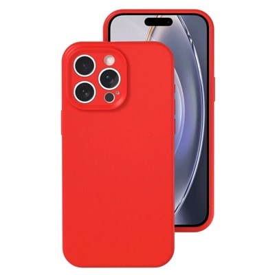 Mey İthalat®   iPhone 16 Pro Kılıf Nano içi Kadife Silikon - Kırmızı