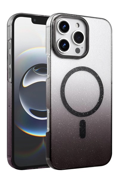 Mey İthalat®   iPhone 16 Pro Max Glossy Magsafe Kapak - Siyah