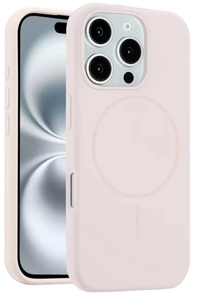 Mey İthalat®   iPhone 16 Pro Max Kılıf Jully Magsafe Kapak - Pudra
