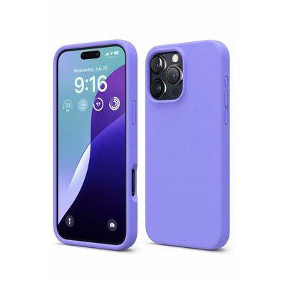 Mey İthalat®   iPhone 16 Pro Max Kılıf Nano içi Kadife Silikon - Lila