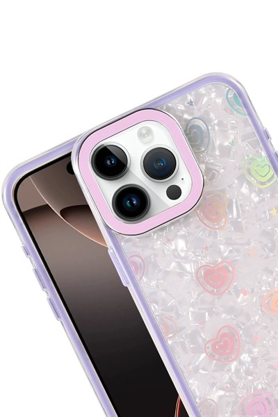 Mey İthalat®   iPhone 16 Pro Max Lumi Desenli Kapak - Mor