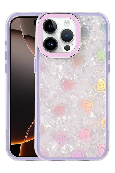 Mey İthalat®   iPhone 16 Pro Max Lumi Desenli Kapak - Mor