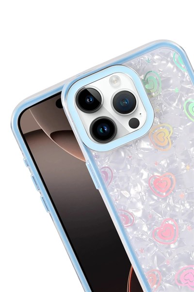 Mey İthalat®   iPhone 16 Pro Max Lumi Desenli Kapak - Mavi