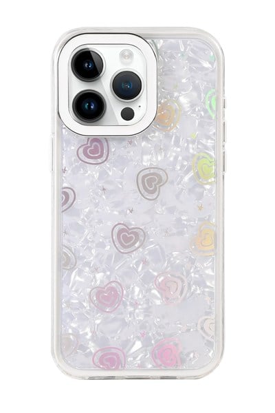 Mey İthalat®   iPhone 16 Pro Max Lumi Desenli Kapak - Beyaz