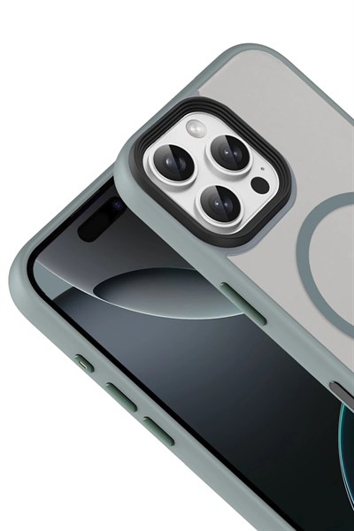 Mey İthalat®   iPhone 16 Pro Max Megane Magsafe Kapak - Titan Gri
