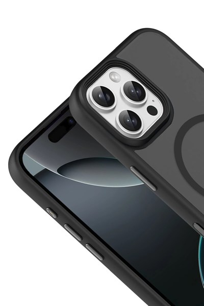 Mey İthalat®   iPhone 16 Pro Max Megane Magsafe Kapak - Siyah