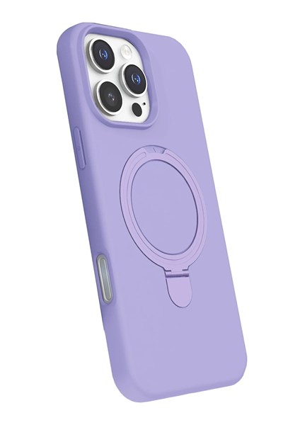 Mey İthalat®   iPhone 16 Pro Max Regal Magsafe Standlı Kapak - Lila