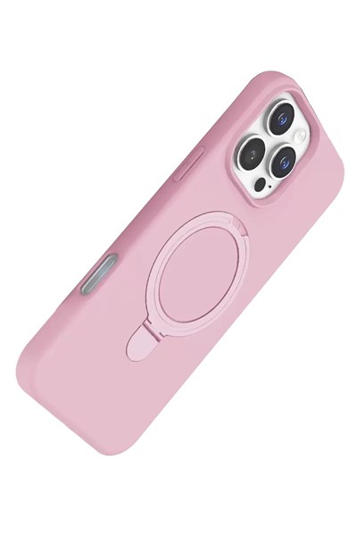 Mey İthalat®   iPhone 16 Pro Max Regal Magsafe Standlı Kapak - Açık Pembe