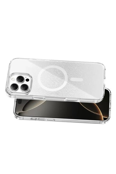 Mey İthalat®   iPhone 16 Pro Max Sora Simli Magsafe Kapak - Beyaz