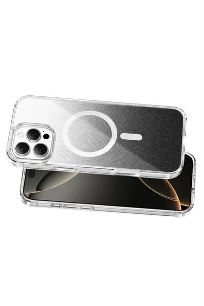 Mey İthalat®   iPhone 16 Pro Max Sora Simli Magsafe Kapak - Siyah