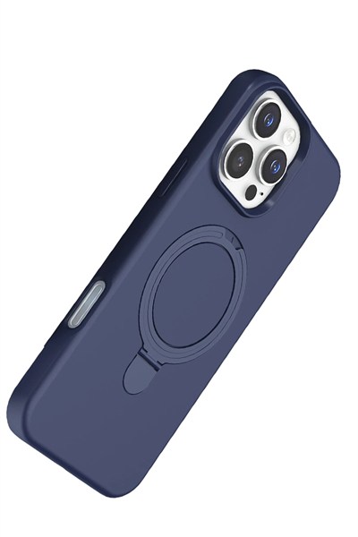 Mey İthalat®   iPhone 16 Pro Regal Magsafe Standlı Kapak - Lacivert