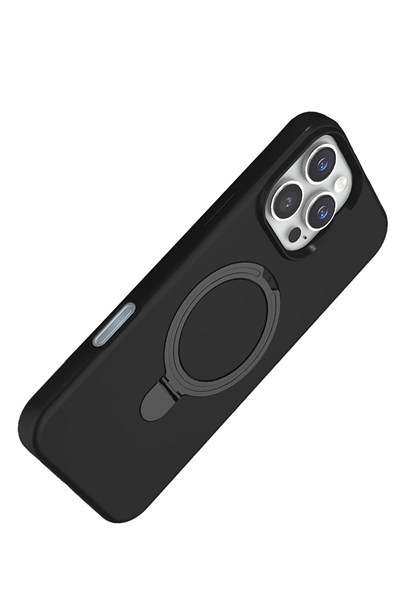 Mey İthalat®   iPhone 16 Pro Regal Magsafe Standlı Kapak - Siyah