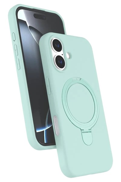 Mey İthalat®   iPhone 16 Regal Magsafe Standlı Kapak - Su Yeşili