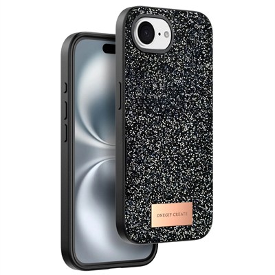 Mey İthalat®   iPhone 16E Bright Simli Kapak - Siyah