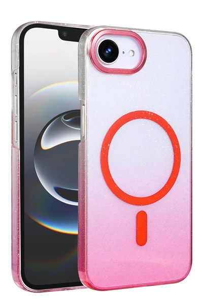 Mey İthalat®   iPhone 16E Glossy Magsafe Kapak - Pembe