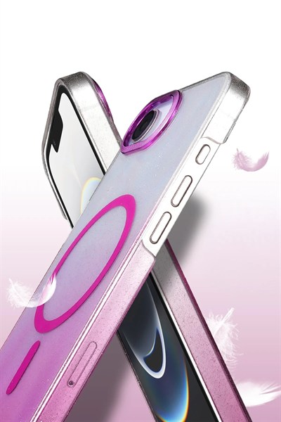 Mey İthalat®   iPhone 16E Glossy Magsafe Kapak - Çöl Titanyum
