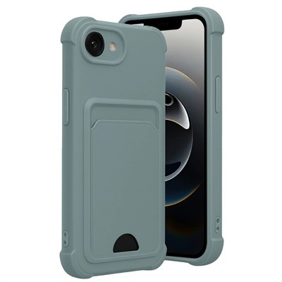 Mey İthalat®   iPhone 16E Kelvin Kartvizitli Silikon - Açık Yeşil