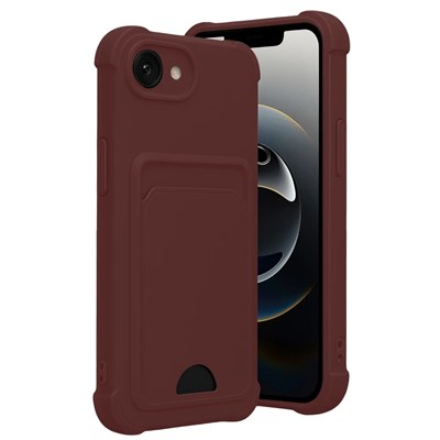 Mey İthalat®   iPhone 16E Kelvin Kartvizitli Silikon - Bordo
