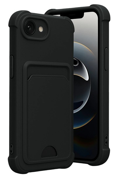 Mey İthalat®   iPhone 16E Kelvin Kartvizitli Silikon - Siyah