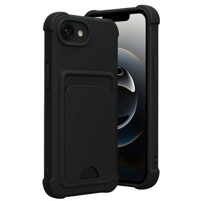 Mey İthalat®   iPhone 16E Kelvin Kartvizitli Silikon - Siyah