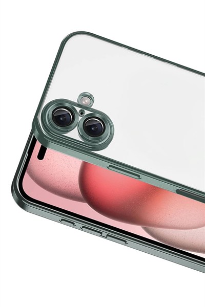 Mey İthalat®   iPhone 17  Lensli Silikon - Yeşil