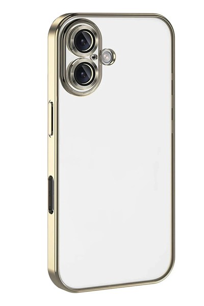 Mey İthalat®   iPhone 17  Lensli Silikon - Gold