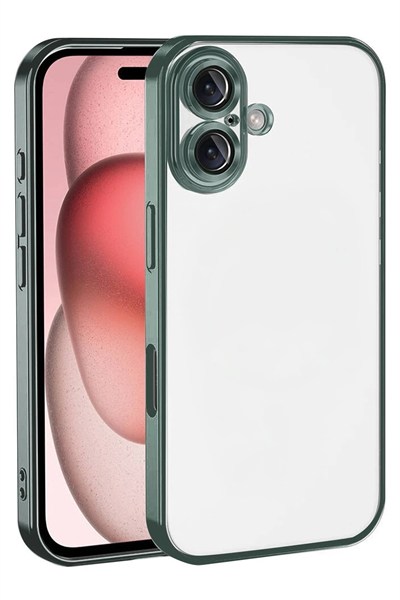 Mey İthalat®   iPhone 17  Lensli Silikon - Yeşil