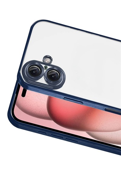 Mey İthalat®   iPhone 17  Lensli Silikon - Lacivert