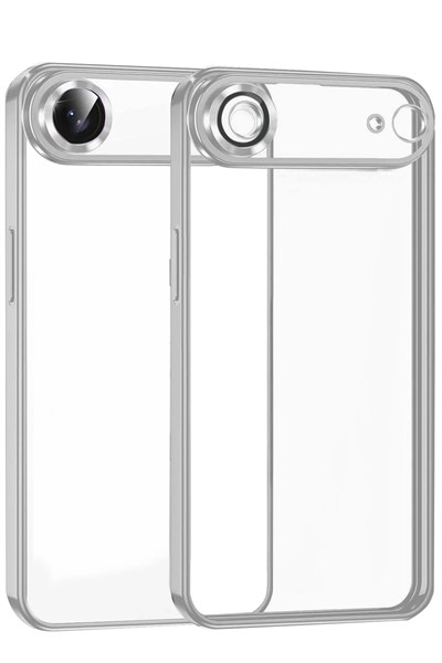 Mey İthalat®   iPhone 17 Air  Lensli Silikon - Gümüş