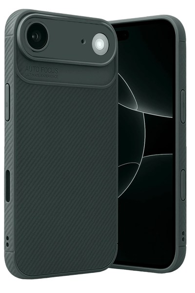 Mey İthalat®   iPhone 17 Air Auto Focus Karbon Kapak - Koyu Yeşil