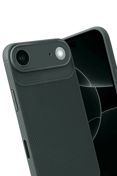 Mey İthalat®   iPhone 17 Air Auto Focus Karbon Kapak - Koyu Yeşil