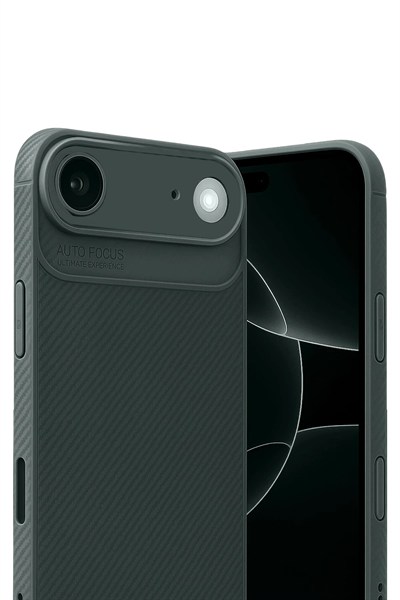Mey İthalat®   iPhone 17 Air Auto Focus Karbon Kapak - Koyu Yeşil