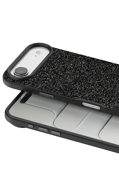 Mey İthalat®   iPhone 17 Air Bright Simli Kapak - Siyah