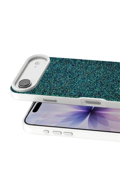 Mey İthalat®   iPhone 17 Air Bright Simli Kapak - Koyu Yeşil