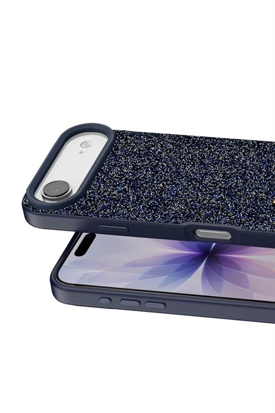 Mey İthalat®   iPhone 17 Air Bright Simli Kapak - Mavi