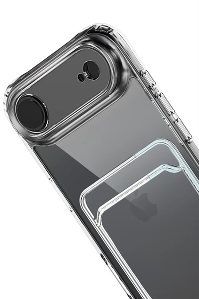 Mey İthalat®   iPhone 17 Air Kart Şeffaf Silikon - Şeffaf