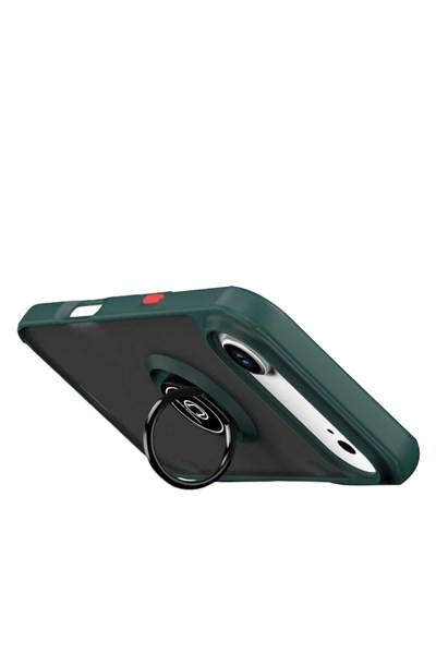 Mey İthalat®   iPhone 17 Air Montreal Yüzüklü Silikon Kapak - Yeşil