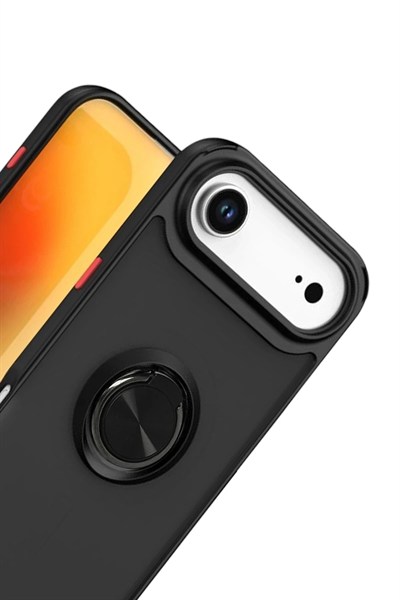 Mey İthalat®   iPhone 17 Air Montreal Yüzüklü Silikon Kapak - Siyah